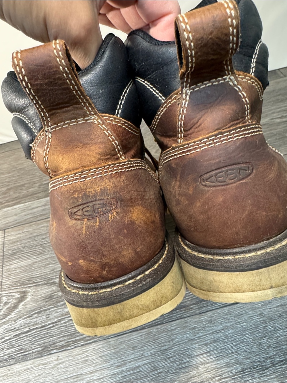 KEEN Brown Leather Moc Toe Men's Work Boots not a steel toe size 11.5 - Picture 4 of 7